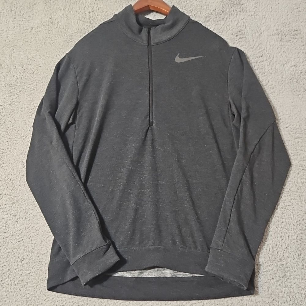 Nike Charcoal Grey Half Zip DriFit Training Pullover Sweatshirt Sz M 885412-010